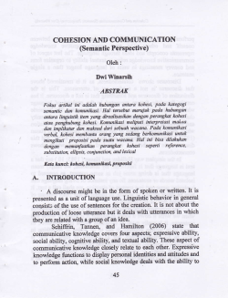 COEESION AND COMMUMCATION SchiftirE Tamen, and Hamiltoo