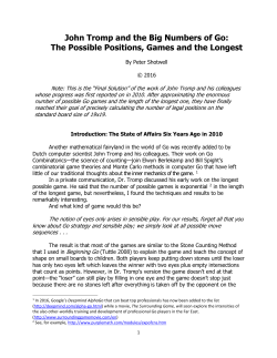 John Tromp and the Big Numbers of Go: The Possible Positions