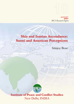 Shia and Iranian Ascendance: Sunni and American Perceptions