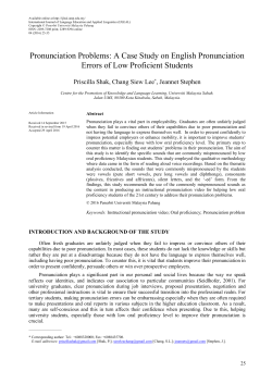 Pronunciation Problems: A Case Study on English