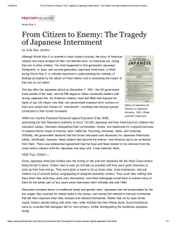 From Citizen to Enemy: The Tragedy of Japanese Internment (GL)