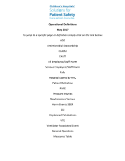 Operational Definitions - Solutions For Patient Safety