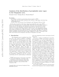 Analysis of the distribution of precipitable water vapor in the