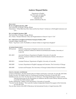 Andrew Shepard Rabin - University of Louisville