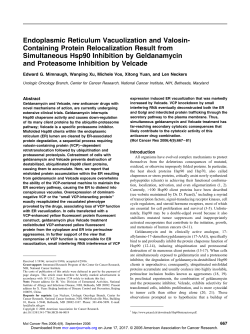 Endoplasmic Reticulum Vacuolization and Valosin