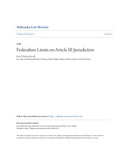 Federalism Limits on Article III Jurisdiction