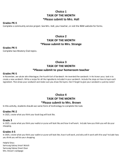 Choice 1 TASK OF THE MONTH *Please submit to Mrs. Hall Choice