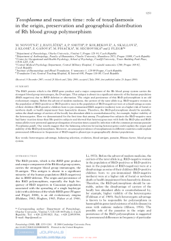 Toxoplasma and reaction time: role of toxoplasmosis in the origin