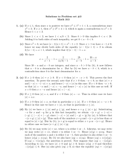 Solutions to Problem set #3 Math 313 1. (a) If x &le; 1, then since x is