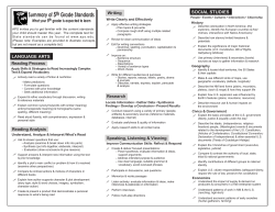 Summary of 5th Grade Standards
