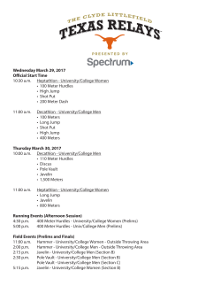 University/College Women &bull; 100 Meter Hurdles &bull; High J