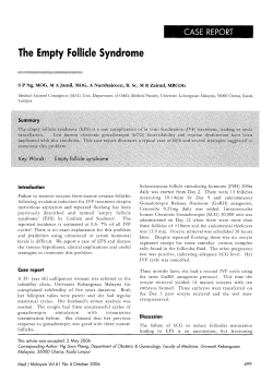 The Empty Follicle Syndrome - Medical Journal of Malaysia