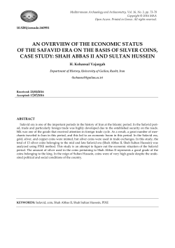 AN OVERVIEW OF THE ECONOMIC STATUS OF THE SAFAVID