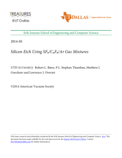 Silicon Etch Using SF₆/C₄F₈/Ar Gas Mixtures