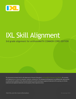 IXL Skill Alignment | enVisionMATH | Grade 3