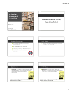 Assessment Basics Presentation