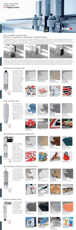 Tools, materials, G3 Digital Cutter