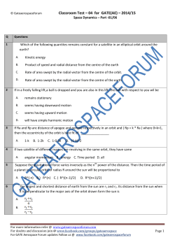 Classroom Test &ndash; 04 for GATE(AE) &ndash; 2014/15