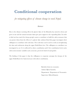 Conditional Cooperation for mitigating effects of climate