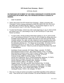 CBS Radio Model Contest and Sweepstakes Rules - July