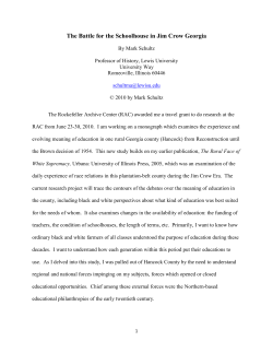 Schultz, Mark. The Battle for the Schoolhouse in Jim Crow Georgia.