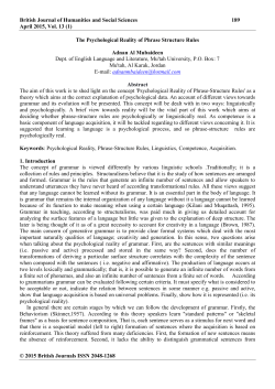 The Psychological Reality of Phrase Structure Rules