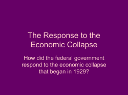 The Response to the Economic Collapse