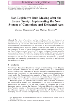 NonLegislative Rule Making after the Lisbon