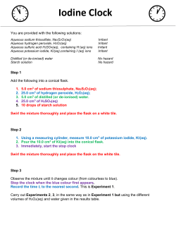 Iodine Clock Handout
