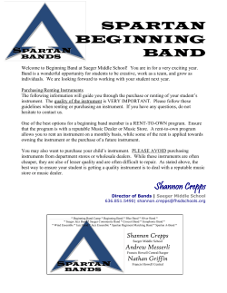Beginning Band Instrument and Supply List