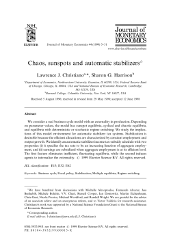 Chaos, sunspots and automatic stabilizers