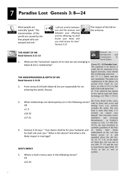 7 Paradise Lost Genesis 3: 8—24