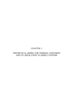 CHAPTER 3 THEORETICAL MODEL FOR THERMAL EXPANSION