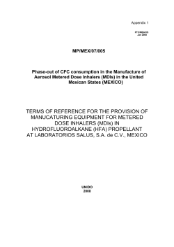 TERMS OF REFERENCE FOR THE PROVISION OF