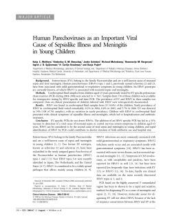 Human Parechoviruses as an Important Viral Cause of Sepsislike