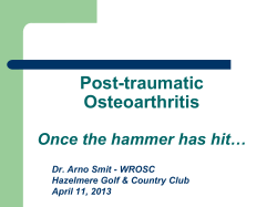 Post-traumatic Osteoarthritis