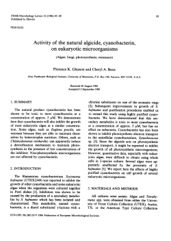 Activity of the natural algicide, cyanobacterin, on eukaryotic