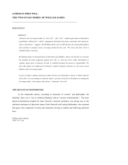 The Two-Stage Model of William James