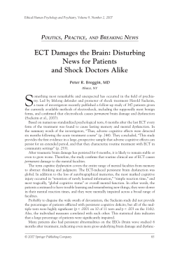 ECT Damages the Brain: Disturbing News for Patients and Shock