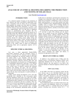 Engineering Ethics Paper - University of Pittsburgh