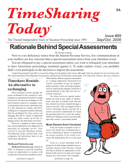 Rationale Behind Special Assessments
