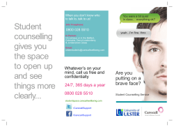 24hr Freephone - Ulster University Student Support