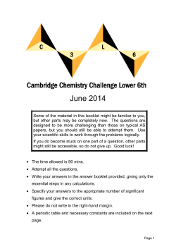 2014 L6 paper - Cambridge Chemistry Challenge