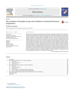 The evolution of drought escape and avoidance in natural