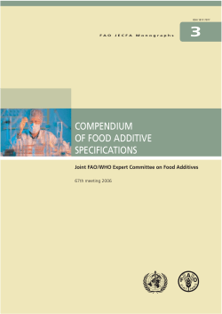 COMPENDIUM OF FOOD ADDITIVE SPECIFICATIONS