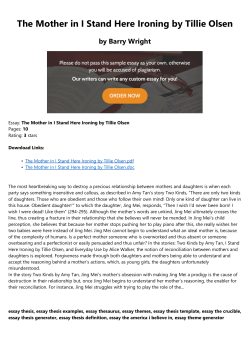 The Mother in I Stand Here Ironing by Tillie Olsen