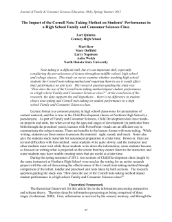 The Impact of the Cornell Note-Taking Method on