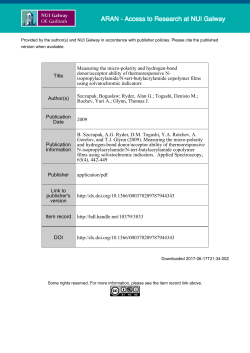 Title Measuring the micro-polarity and hydrogen-bond