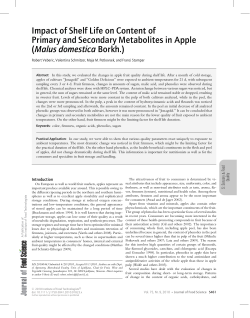 Impact of Shelf Life on Content of Primary and Secondary