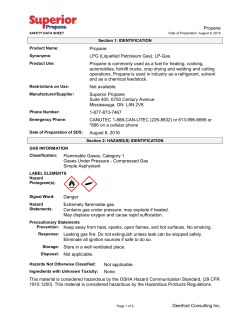 Propane Deerfoot Consulting Inc. Propane LPG (Liquefied